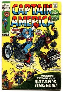 CAPTAIN AMERICA #128 comic book-MOTORCYCLE COVER-GENE COLAN ART VG