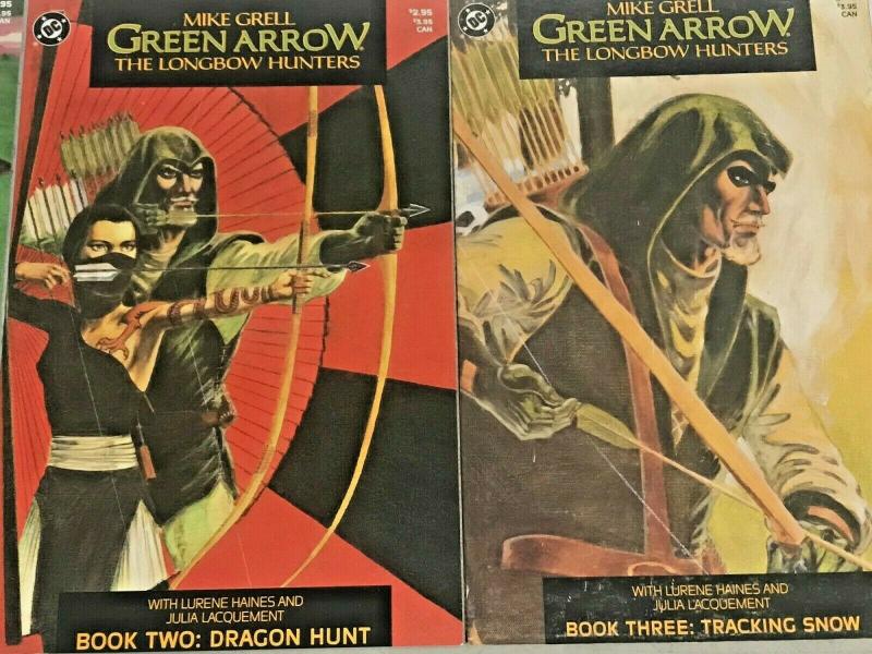 GREEN ARROW LONGBOW HUNTERS#1-3 VF/NM LOT 1987 MIKE GRELL DC COMICS