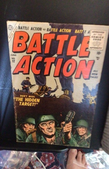 Battle Action #17 (1955) Hidden target! Golden-Age war!  mid-grade! VG/FN Wow!