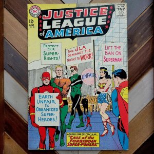 JUSTICE LEAGUE #28 VG/FN (DC 1964) MATTER MASTER/TATTOOED MAN Forbidden Powers