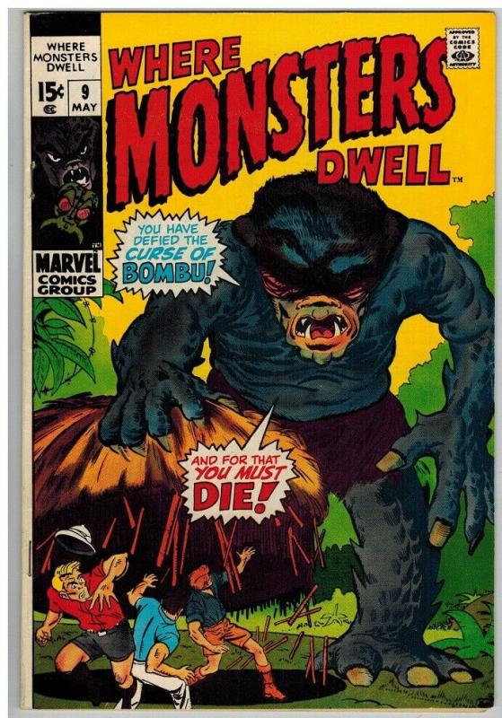 WHERE MONSTERS DWELL 9 F-VF May 1971