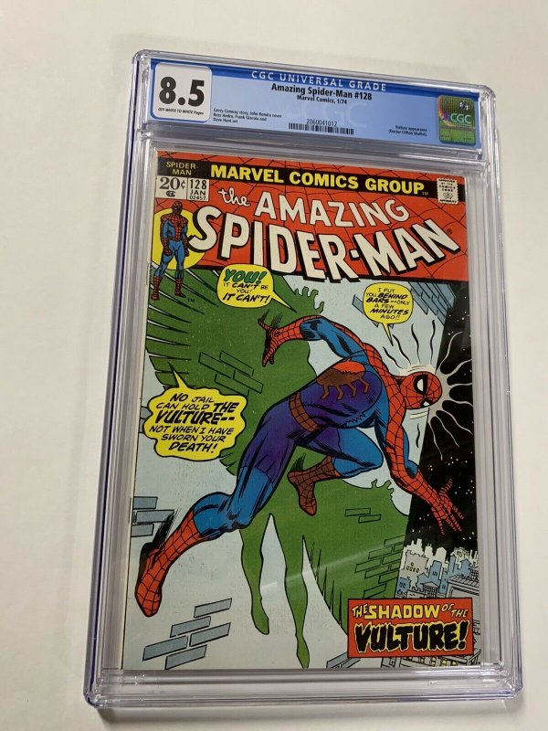 Amazing Spider-man 128 Cgc 8.5 Ow/White Pages Marvel Bronze Age