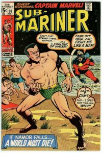 Sub-Mariner #30 (1968) - 7.5 VF- *Cool Captain Marvel Cover*