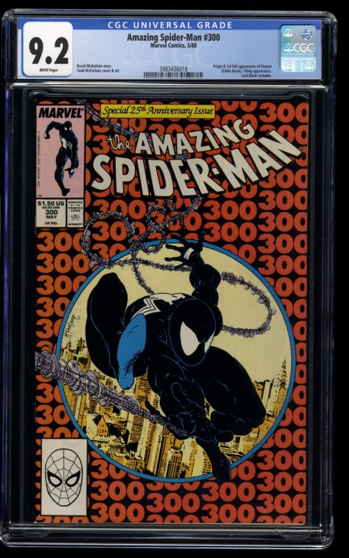 Amazing Spider-Man #300 CGC NM- 9.2 White Pages 1st Venom!