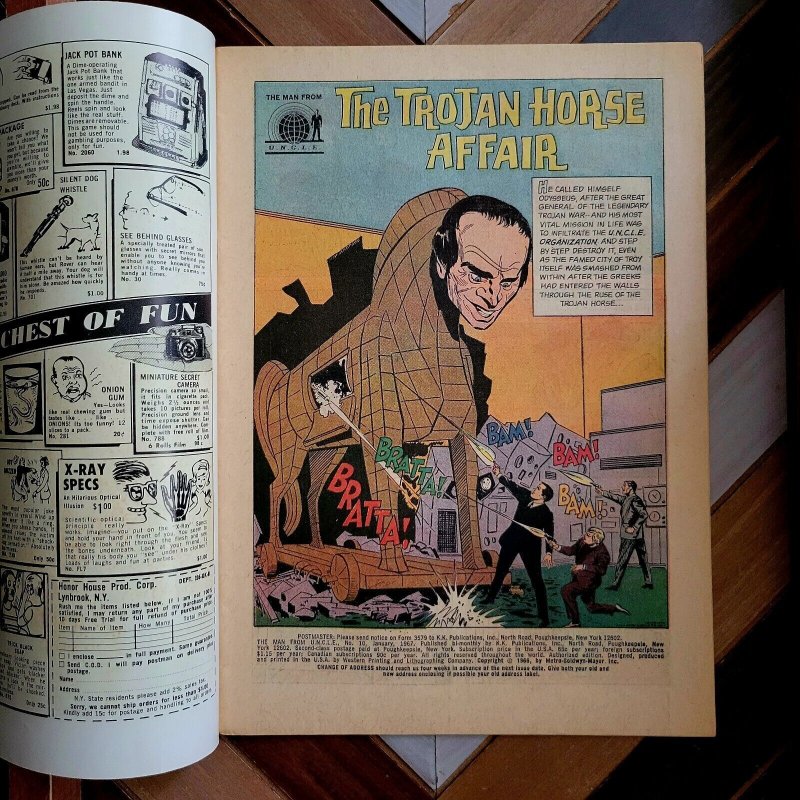 The Man from U.N.C.L.E. #10 VG+ (Gold Key 1967) Trojan Horse... 12 cent issue