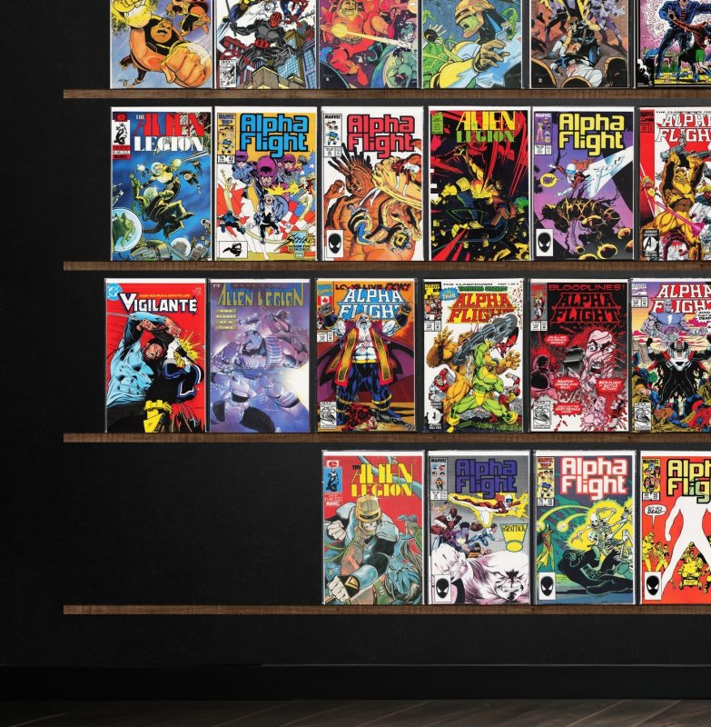 Huge Lot 150+ Comics with Alpha Flight, Alien Legion, Vigilante & More!