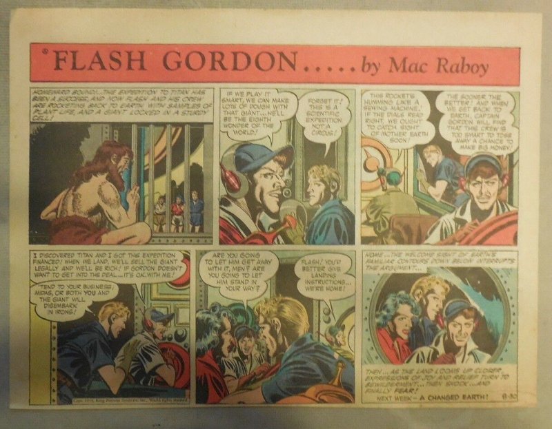 Flash Gordon Sunday Page by Mac Raboy from 8/30/1953 Half Page Size 