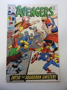 The Avengers #70 (1969) 1st full team app of Squadron Sinister! VG- Cond