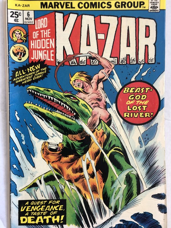 Ka-zar #6, VG,Buscema Art...Alcala..finisher