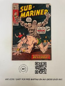 Prince Namor Sub-Mariner # 41 VG Marvel Comic Book Dr. Doom Hulk Thor 12 J224