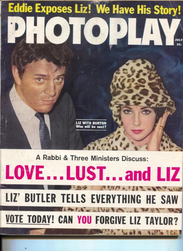 Photoplay-Liz Taylor-Richard Burton-Rock Hudson-Vince Edwards-Grace Kelly-Jul-19