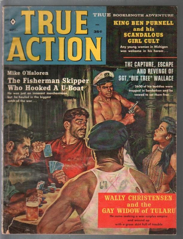 True Action 8/1960-card game-war-crime-Hitler-cheesecake-G/VG