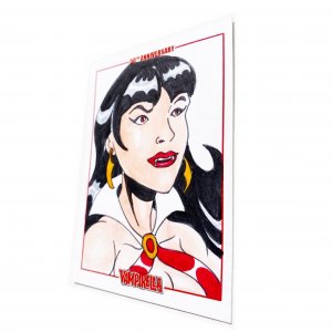 Vampirella 50Th Anniversary Sketch Card By Wilson Ramos Jr Dynamite (G)