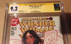 1ST VERONICA CALE Adam Hughes SIGNED Wonder Woman #196 CGC 9.2 NM- UNPRESSED