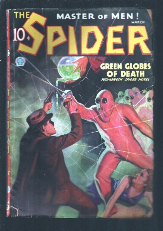 Spider 3/1936-Popular-Green Globes of Death- John Howitt cover depicts Spid...