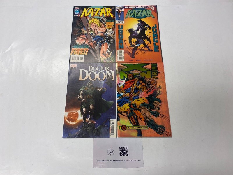 4 MARVEL comic books Ka-Zar #1 8 Doctor Doom #7 X-Men Prime 24 KM15