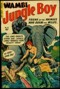 Wambi Jungle Boy #8 1950- Golden Age-Fiction House elephant cover FN+