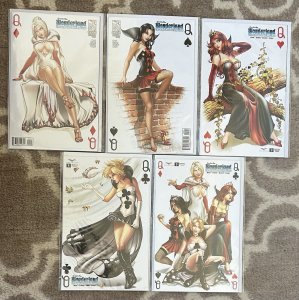 Wonderland Through The Looking Glass #1,2,3,4,5 Zenescope Set Cover B