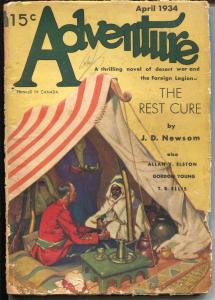 Adventure 4/1934-Hubert Rogers-Foreign Legion pulp story-Canadian-FR