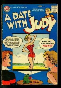 Date with Judy #57 1957- Swimsuit slide projector cover- DC Humor- G/VG