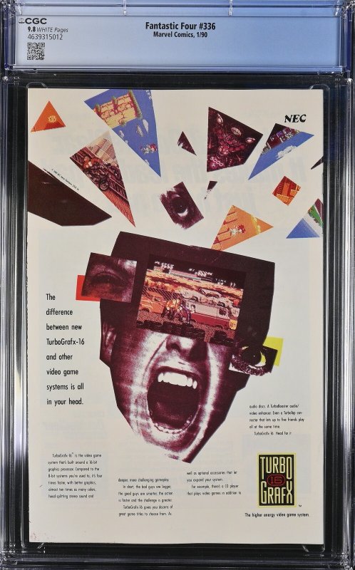 Fantastic Four #336 (1/90) Graded CGC 9.8