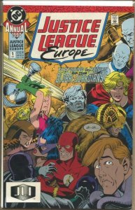 JUSTICE LEAGUE EUROPE #1 Annual, NM-, Global Guardians, Flash, 1989 1990, DC