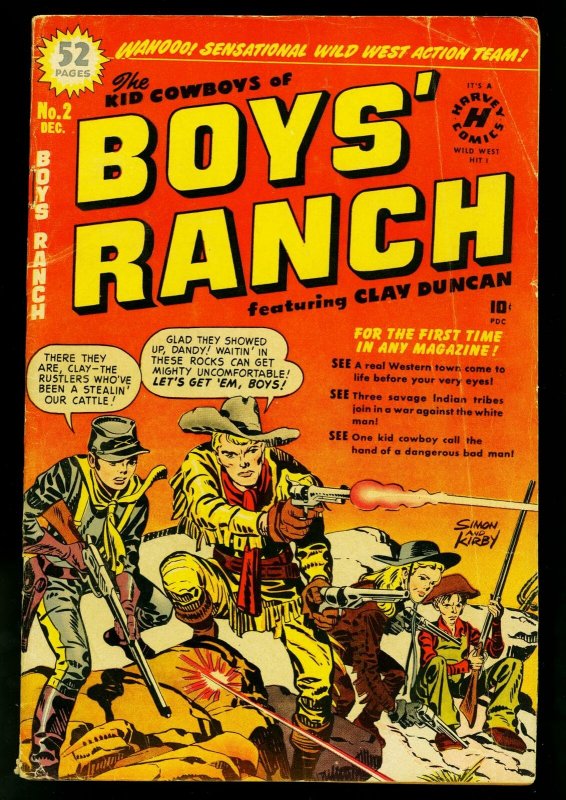 Boys' Ranch #2 1950- Simon and Kirby cover- Harvey Western- VG 
