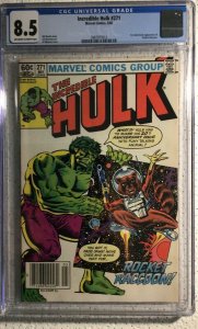 Marvel Incredible Hulk 271 1st Rocket Raccoon CGC 8.5 Newstand Look