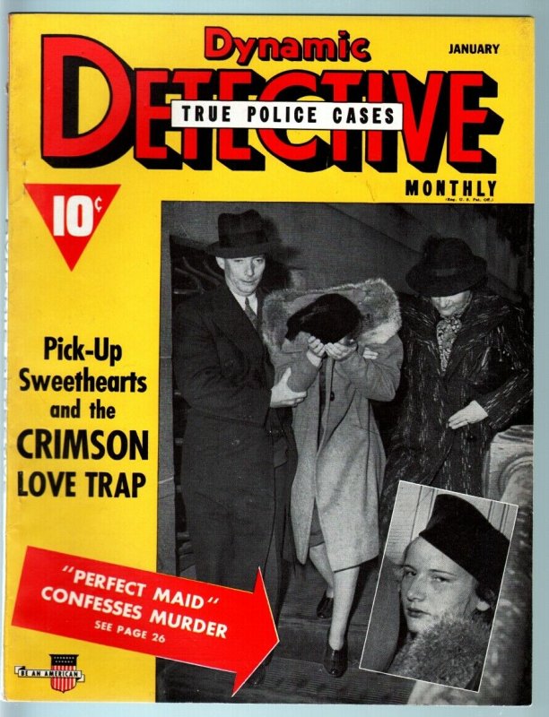 DYNAMIC DETECTIVE-1941 JAN-PULP TRUE CRIME-CRIMSON LOVE TRAP-MURDER FN/VF