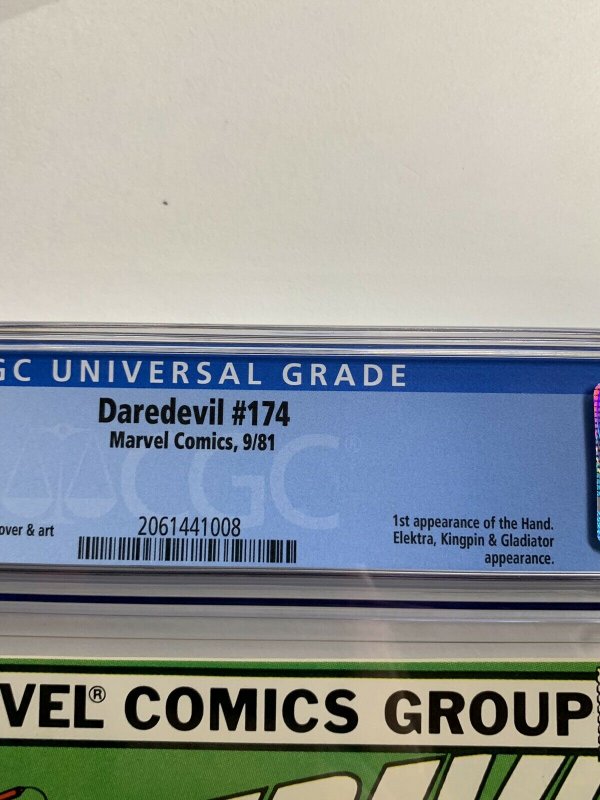 Daredevil 174 Cgc 9.8 White Pages 1st Hand Marvel Frank Miller 2061441008