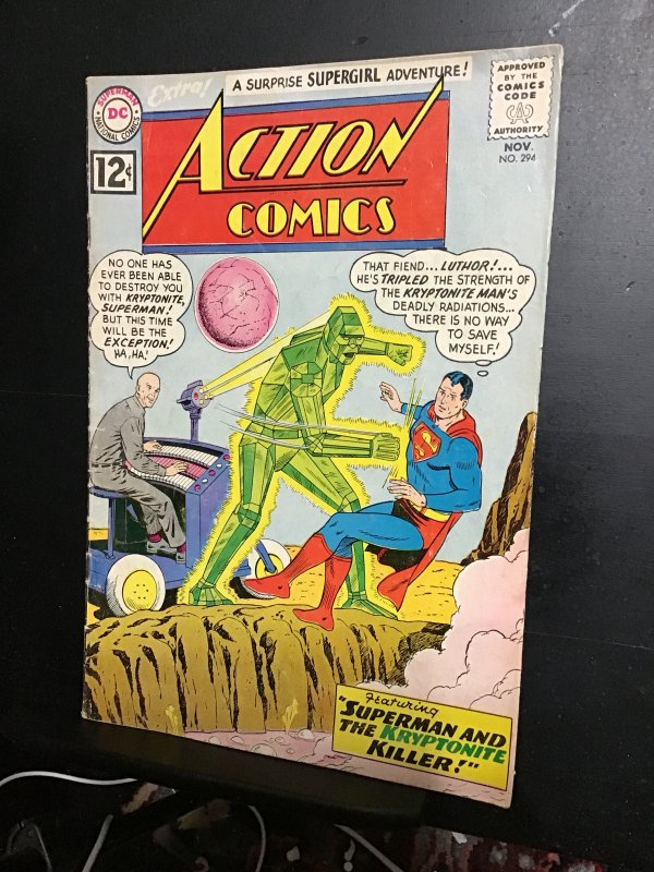 Action Comics #294  (1962)  Mid-high-grade Lex Luthor kryptonite cover! FN/VF