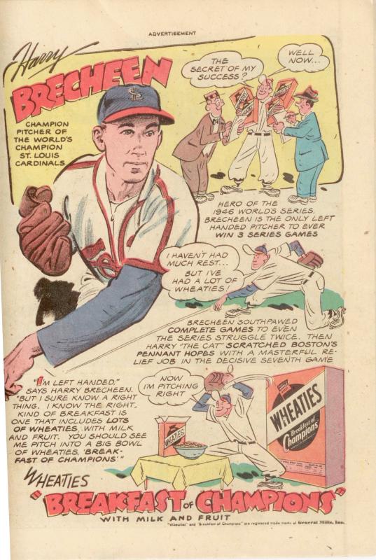 DC Real Screen Comics #14 (1947) VG- 3.5  Harry Brecheen (Cardinals) ad