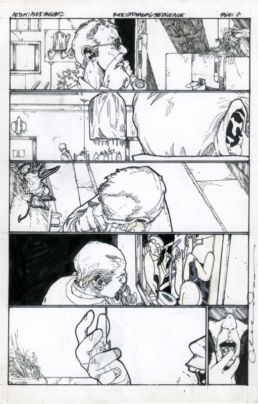 30 Days of Night Spreading the Disease #1 Pg 7 Original Alex Sanchez Art