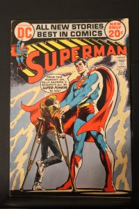 Superman #254 1972 Mid-High-Grade FN/VF Supes helps cripple kid cover!