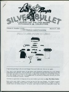 Lone Ranger Silver Bullet Newsletter #30 3/1995-Xerox format-limited printing-FN