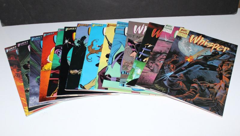 Mixed Lot 14 FIRST Comics WHISPER '83#1-2,'85#1,'86#1-6,'87#7-10,'88#11(SRU127)