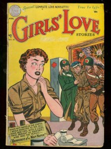 GIRLS LOVE STORIES #18 1952--ROMANCE-DC WAR COVER-RARE G/VG 