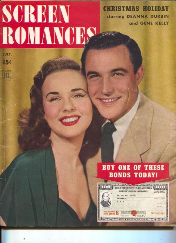 Screen Romances-Gene Kelly-Dorothy Lamour-Roy Rogers-Ingrid Bergman-July-1944