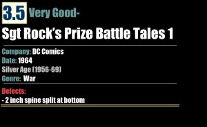 Sgt Rock's Prize Battle Tales 1 (1964) VG- 3.5 Silver Age DC Comics