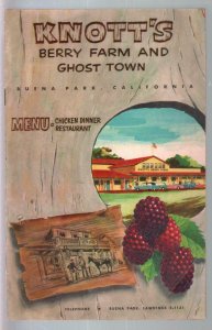 Knott's Berry Farm & Ghost Town Chicken Dinner Restaurant Menu-1957-historic ...