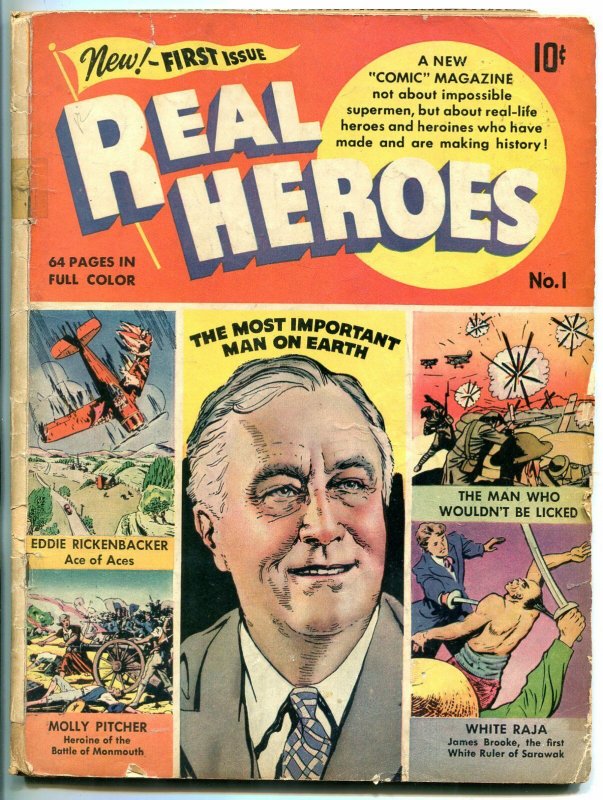 Real Heroes #1 1941-Franklin D. Roosevelt cover- FDR- Richenbacker G/VG