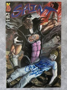 Saint #2 (1995) Kick Ass Comics Signed Christopher Eisert VF/NM Indie B/W