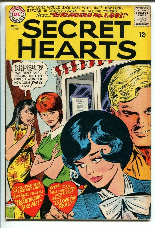 SECRET HEARTS #107 1965-DC COMICS-AMY AMES-SODA SHOP COVER-fn