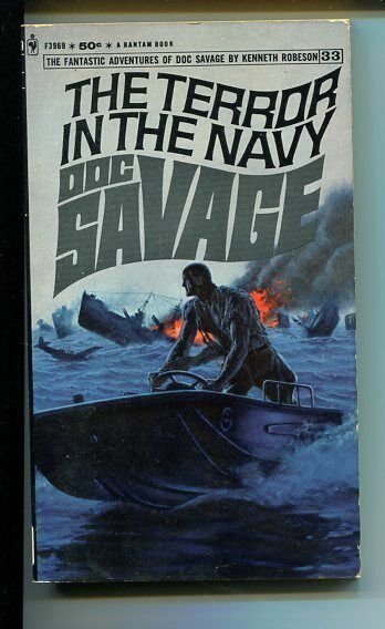 DOC SAVAGE-THE TERROR IN THE NAVY-#33-ROBESON- BAMA COVER-1ST ED VG/FN