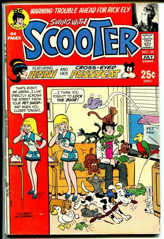 Swing With Scooter #34 1971-DC-snake cover-Stan Goldberg-Rick Ely-FN