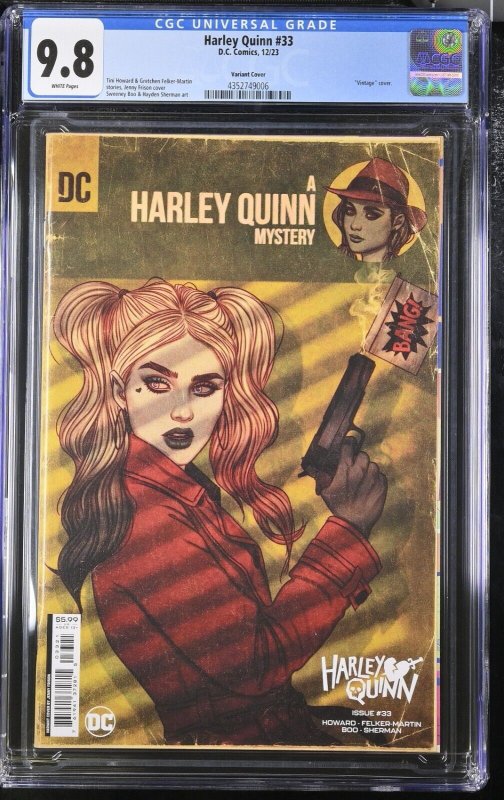 Harley Quinn #33 CGC 9.8 Jenny Frison Mystery Variant Cover DC 2023 White Pages