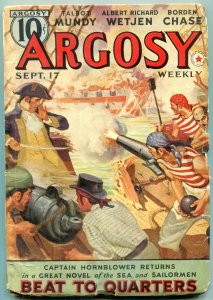 Argosy Pulp Sept 17 1938- Captain Hornblower Beat to Quarters- CS Forester G/VG