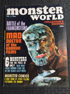 1964 MONSTER WORLD Magazine #1 FN- 5.5 Frankenstein / Wally Wood / Wolfman