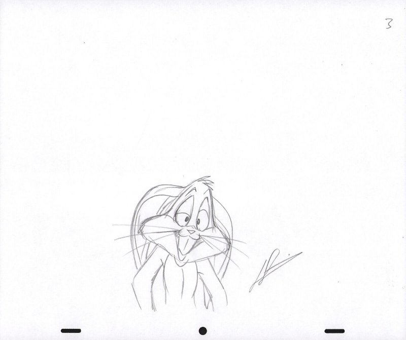 Bugs Bunny Animation Pencil Art - 3 - Looking Goofy