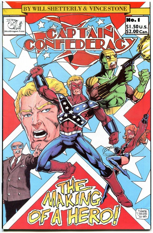 CAPTAIN CONFEDERACY #1 2 3 VF/NM, 4 VF+, Vince Stone, 1986, Heroes, 1-4